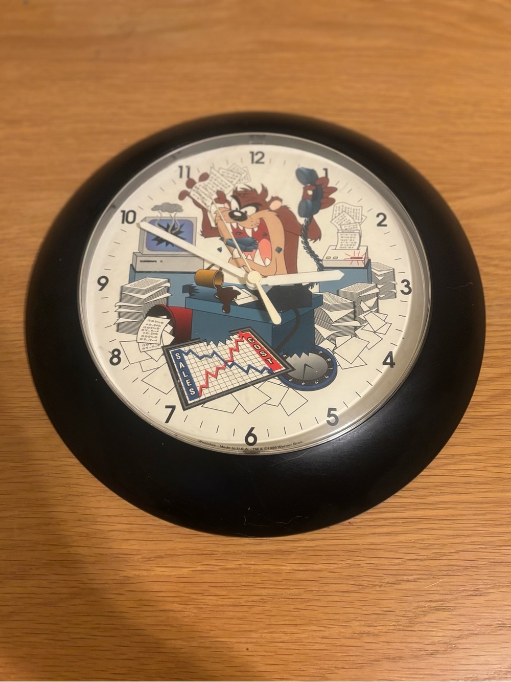 Black Tazmanian Devil Wall Clock - Looney Tunes Inspired